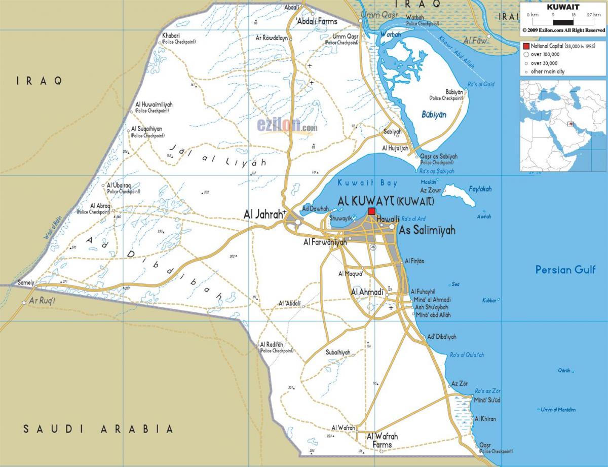 місто Кувейт карта автомобільних доріг