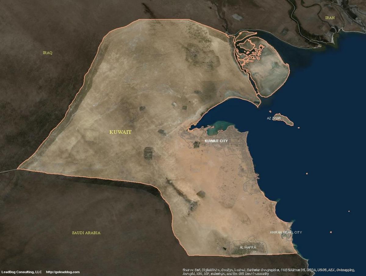 карта Кувейт супутникове